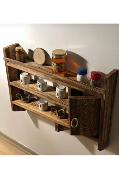 AnkaWood Dekoratif Mutfak Düzenleme Rafı Terek Baharatlık Ahşap Mutfak Tereği...