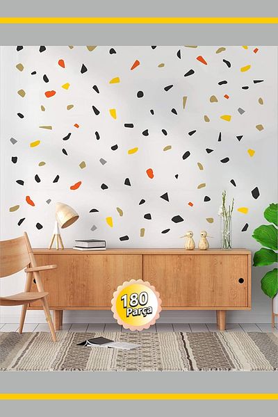 ENGINPRINT 180 Pieces Terrazzo Stone Pattern Wall Sticker Set