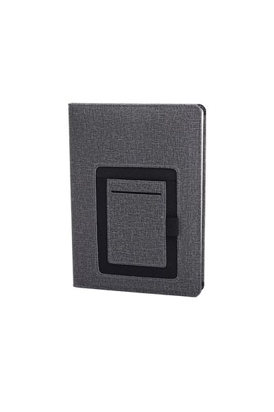 Hsn Agenda nedatată cu buzunar din piele 15x21 cm afumat 192 Syf Alay