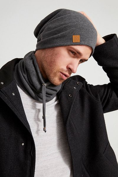 Butikgiz Men's Young Businessman Smoked Rope Detailed Hat Beanie Neck Collar Suit Sports, Comfortable, 100% Cotton Camisole