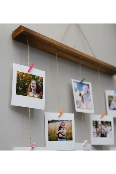 HÜMA Wooden Jute String Wall Mounted Photo Picture Frame