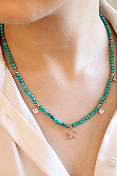 Argentum Concept Deniz Canlıları Figürlü Gümüş Taş Dizi Makrome Kolye - N166501