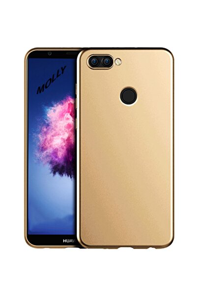 Molly Huawei P Smart 2018 Uyumlu Gold Mat Silikon Kılıf
