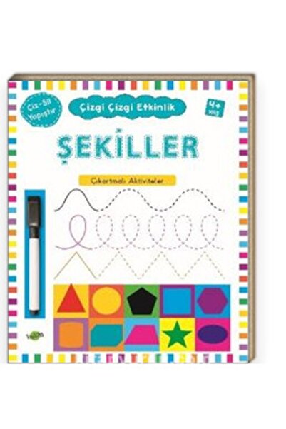 Kukla Yayınları Çizgi Çizgi Etkinlik - Şekiller (4+ Yaş): Çıkartmalı Aktiviteler