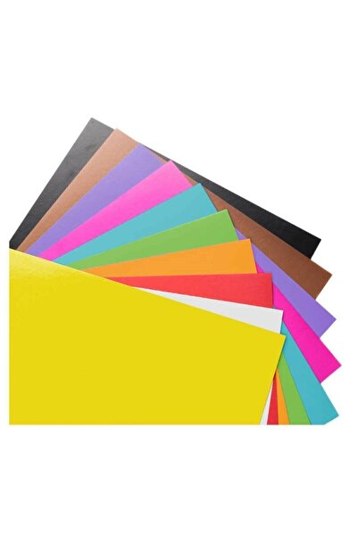 Öğretmen Kırtasiye Fon Kartonu 50x70 Cm 100'lü Karışık Renk (10 Renk 100 Adet)