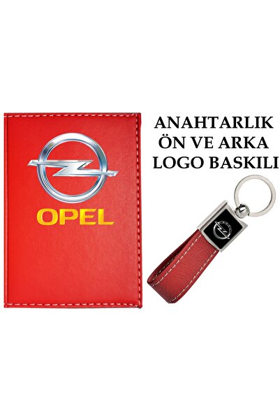 promosyon denizi Opel Logolu Kırmızı Ruhsat Kabı Ve Opel Logolu Anahtarlık
