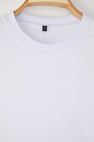 Trendyol Collection White 7 Pack Slim/Fitted 100% Cotton T-Shirt Tmnss25Ts00234