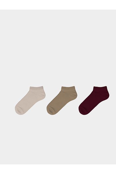 LC Waikiki Women's Plain Booties Socks 3-Pack