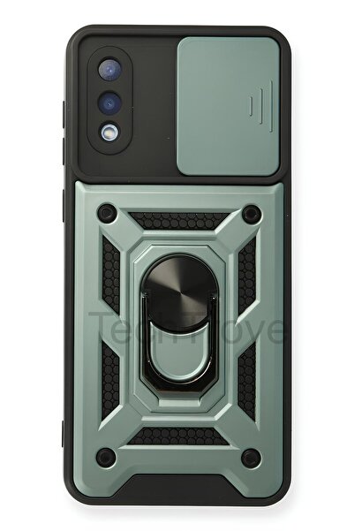 TechTrove Samsung Galaxy A02 Kılıf Sürgülü Kamera Korumalı Yüzüklü Stand Olab...