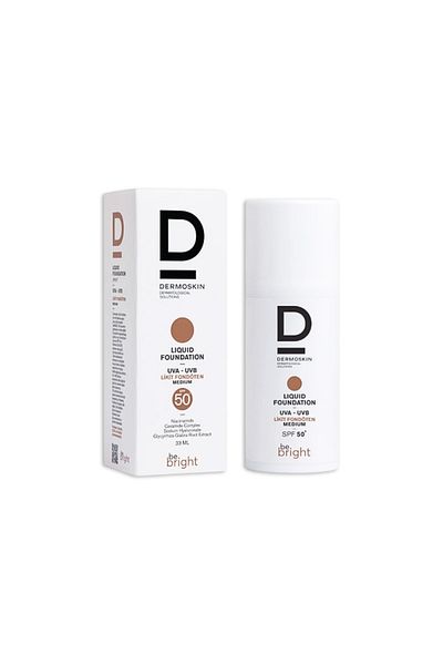 Dermoskin كريم أساس سائل متوسط الحجم بعامل حماية من الشمس SPF 50 من Be Bright