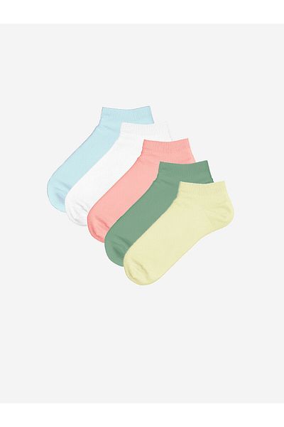 LC Waikiki Women's Plain Booties Socks 5-Pack