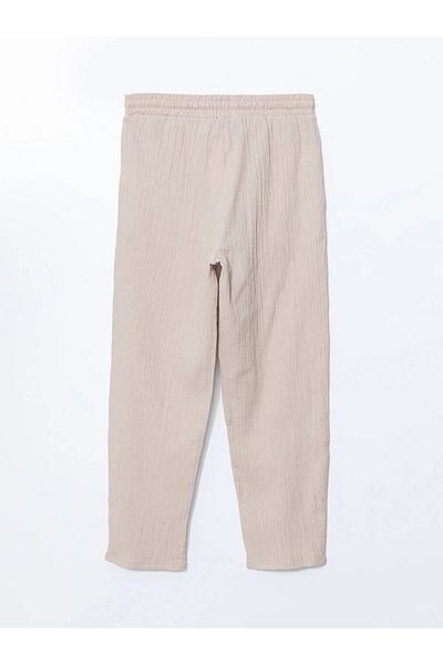 LC Waikiki Women's Carrot Cut Muslin Trousers with Elastic Waist