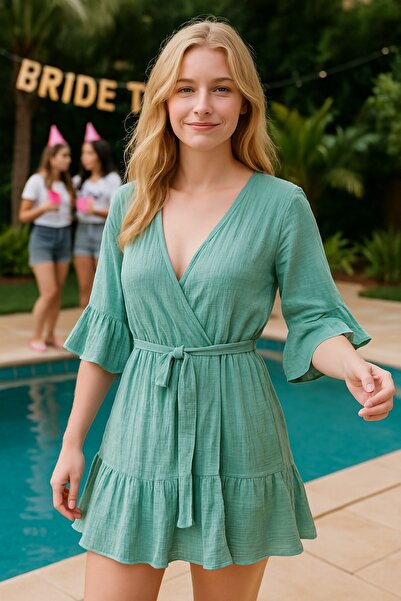 Bedinn Кімоно з воланами з мусліну - весільне кімоно