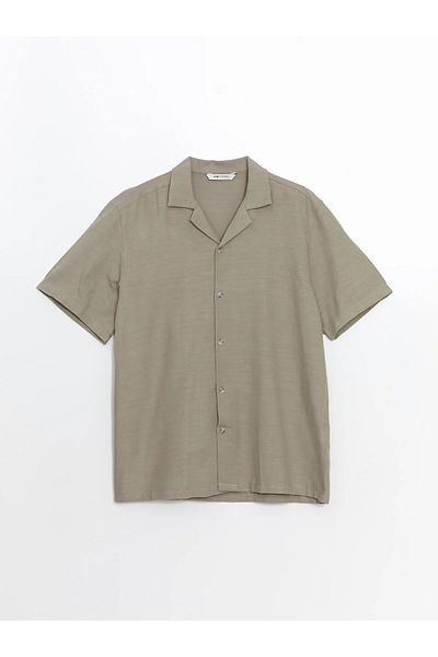 LC Waikiki Ανδρικό πουκάμισο με κοντό μανίκι λινό look