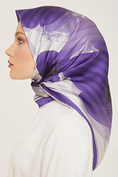 Armine Sura Silk Scarf 9100D (S) 90 X 90 Purple -08