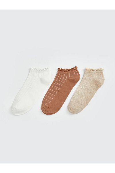 LC Waikiki Women's Plain Booties Socks 3-Pack