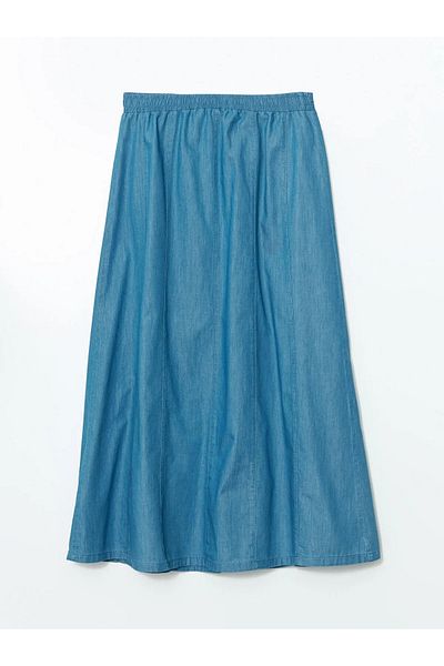 LC Waikiki Women's Jeans Skirt with Elastic Waist