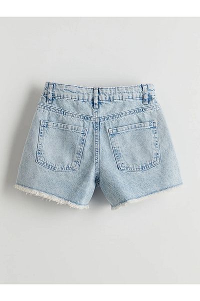 LC Waikiki Pantaloni scurți de jeans pentru fete cu talie elastică reglabilă
