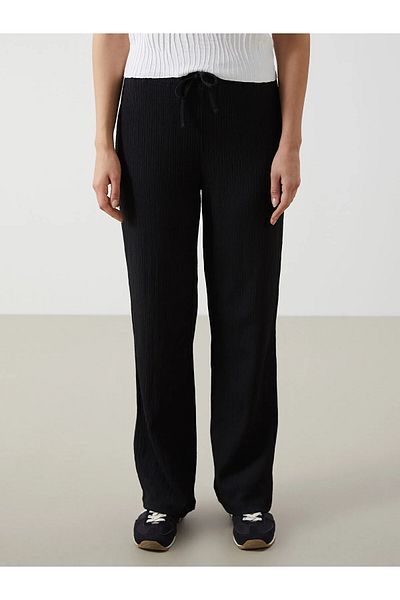 LC Waikiki Pantaloni de damă texturați cu talie elastică