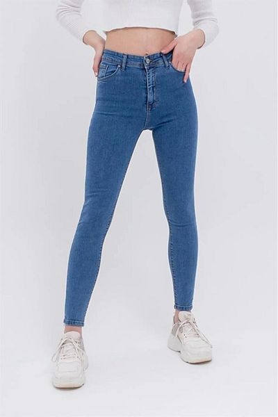 SANTA BELLA Blue Super Skinny Jean High Waist Women's Power Lycra Jeans Pants Tightener