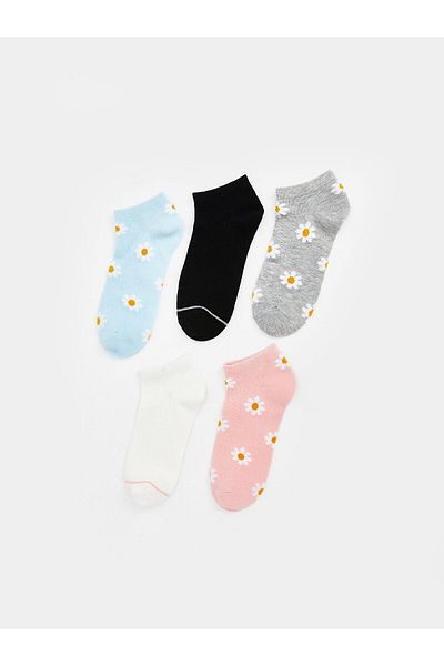 LC Waikiki Floral Women's Booties Socks 5-Pack
