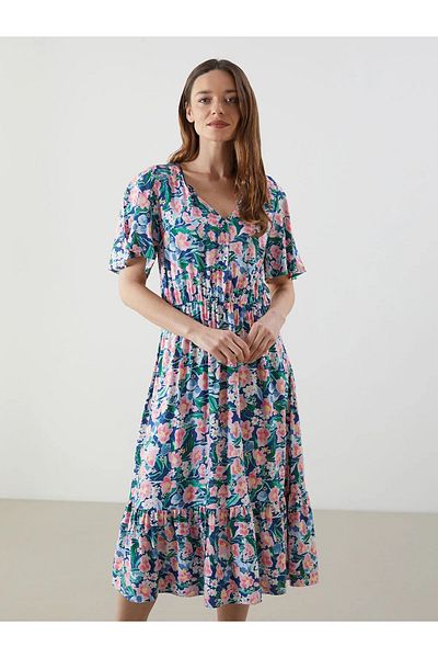 LC Waikiki V-Neck Floral Women's Dress