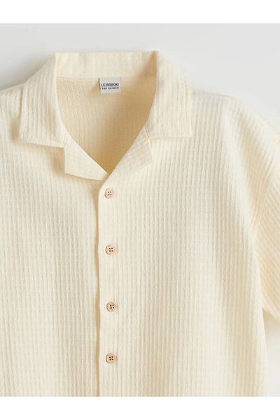 LC Waikiki Short Sleeve Textured Boy's Shirt