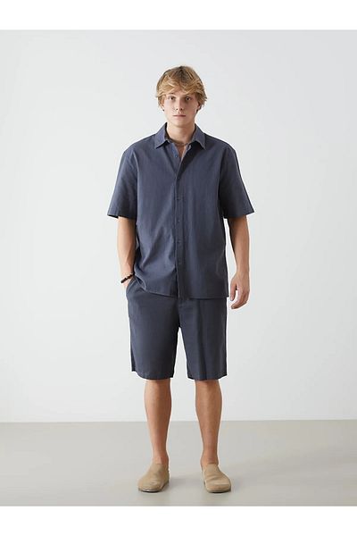 LC Waikiki Ανδρικό πουκάμισο με κοντό μανίκι λινό look