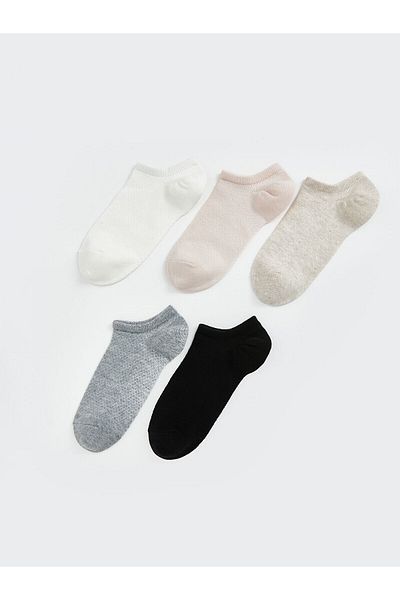LC Waikiki Women's Plain Booties Socks 5-Pack
