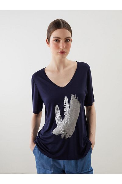 LC Waikiki V-Neck Printed Women's T-Shirt