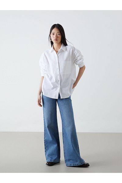 LC Waikiki Oversize Linen Blended Women's Shirt