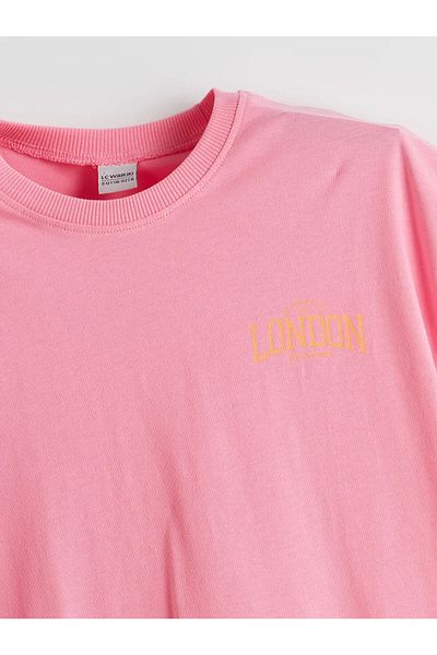 LC Waikiki Κοριτσίστικο φόρεμα με στάμπα London Crew Neck