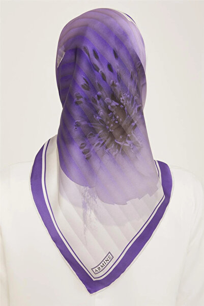 Armine Sura Silk Scarf 9100D (S) 90 X 90 Purple -08
