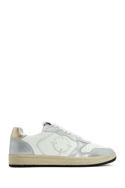 Derimod Acbc X Derimod Women's Silver Laced Glitter Leather Sneaker 25Sfd4354Sm