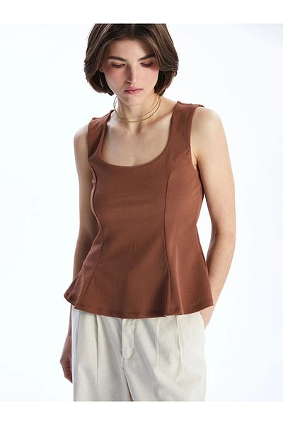 LC Waikiki Μπλούζα Peplum με τετράγωνο γιακά
