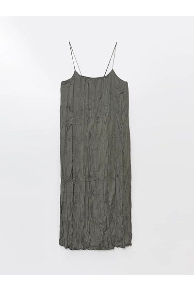 LC Waikiki U-Neck Straight Strap Satin Women's Dress