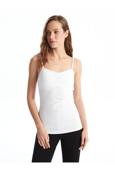 LC Waikiki Women's Cup Tank Top with Heart Neck Strap
