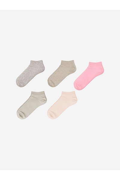 LC Waikiki Women's Plain Booties Socks 5-Pack
