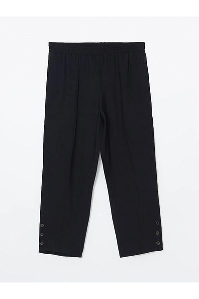 LC Waikiki Pantaloni de damă cu aspect de in cu talie elastică