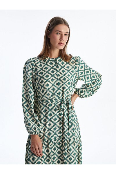 LC Waikiki Judge Collar Patterned Women's Dress