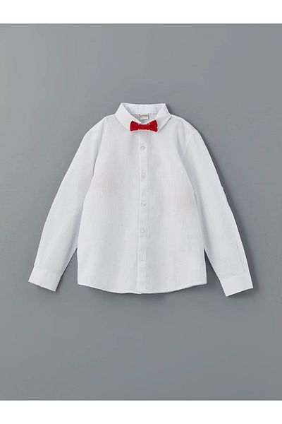 LC Waikiki Basic Long Sleeve Boy's Shirt and Bow Tie