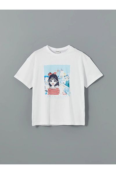 LC Waikiki Κοριτσίστικο T-Shirt με λαιμόκοψη