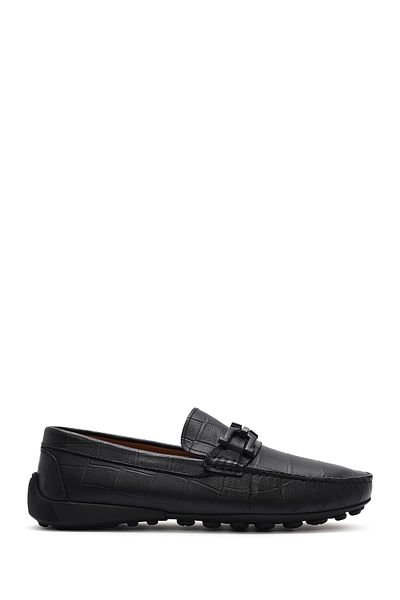 Derimod Men's Black Buckle Leather Loafer 25Sfd7553E3