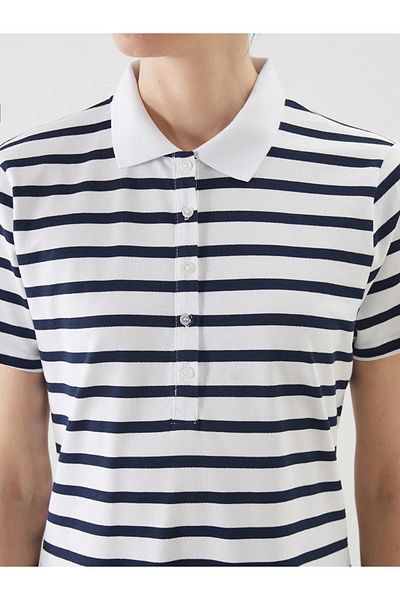 LC Waikiki Polo Neck Striped A-Line Dress