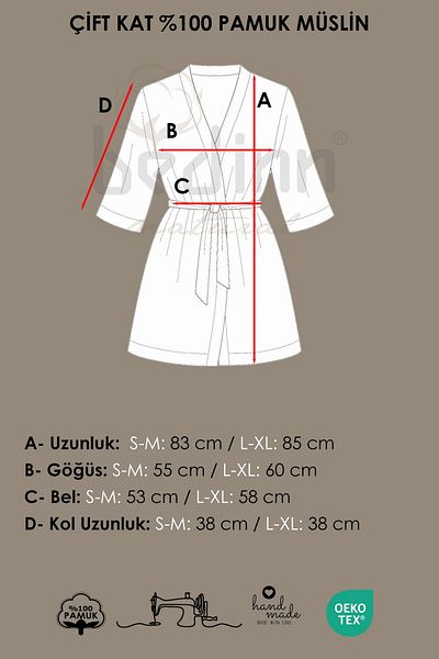 Bedinn Muslin Kimono Bathrobe - Beach and Home Bathrobe