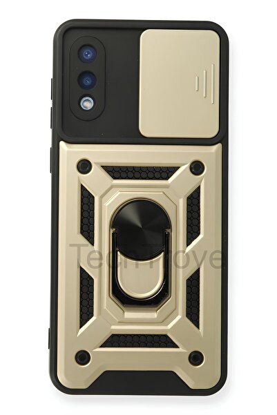 TechTrove Samsung Galaxy A02 Kılıf Sürgülü Kamera Korumalı Yüzüklü Stand Olab...