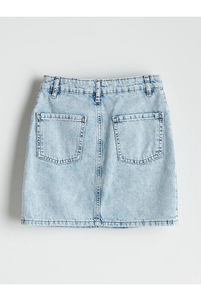 LC Waikiki Fusta de jeans pentru fete cu talie elastică reglabilă