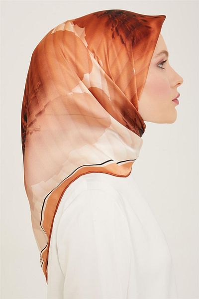 Armine Sura Silk Scarf 9100D (S) 90 X 90 Tile - 01
