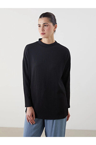 LC Waikiki Black Stand Collar Women's Tunic