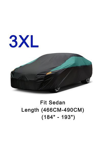Choice 3xl Universal Full Car Covers Outdoor Waterproof Sun Rain Snow Uv Protection Black Green Splicing Co